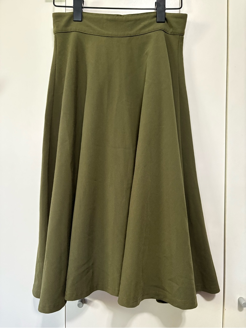RockSteady Olive Green A-Line Midi Skirt